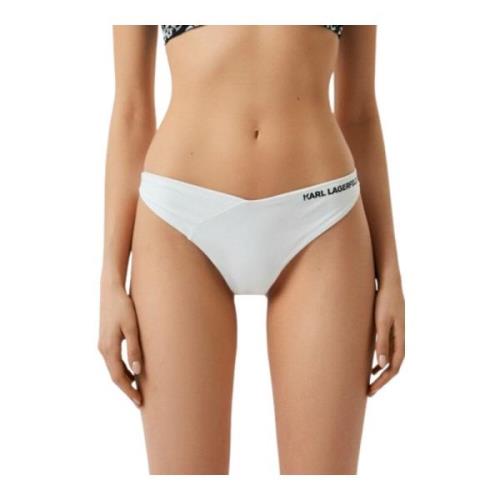 Karl Lagerfeld V-Shape Bikini Bottoms för kvinnor White, Dam