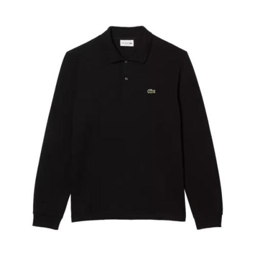 Lacoste Svart Polo Tröja Klassisk Stil Black, Herr