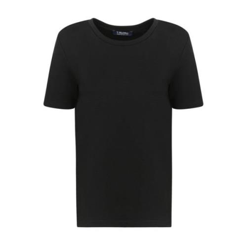 Max Mara Svart Scuba Jersey Crewneck T-Shirt Black, Herr