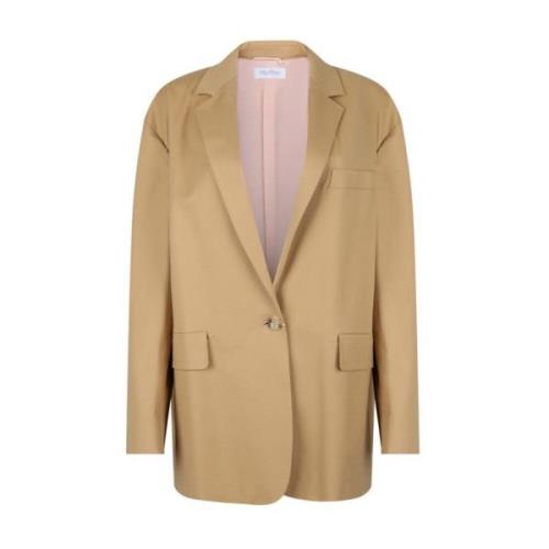 Max Mara Ljus Beige Oversized Blazer Yellow, Dam