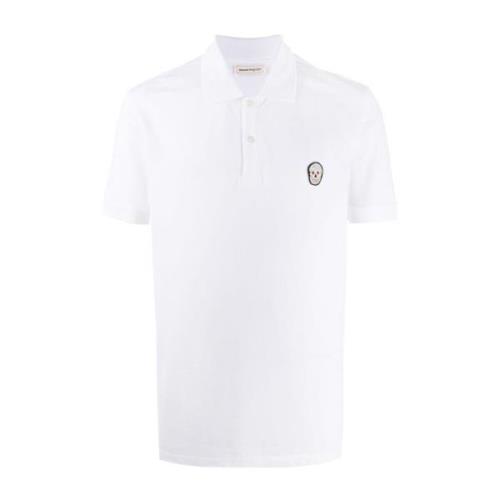 Alexander McQueen Skull Patch Polo T-Shirt White, Herr