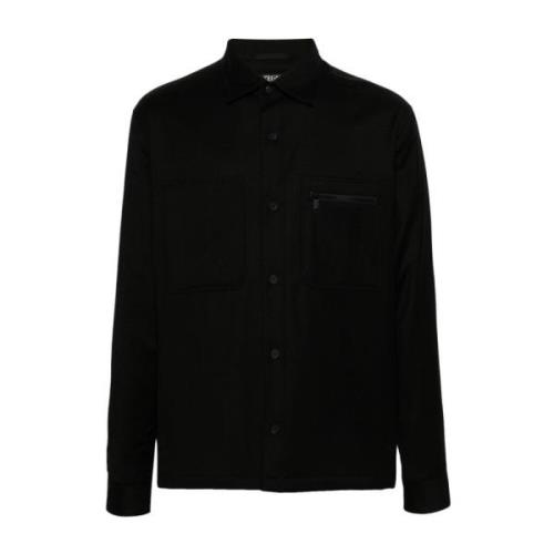 Ermenegildo Zegna Lättvikts Overshirt för Stiliga Män Black, Herr