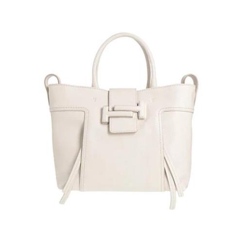 Tod's Vit Läder Satchel Dot Väska White, Dam