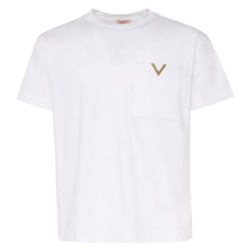 Valentino Garavani Vit Bomull T-shirt Korta ärmar White, Herr