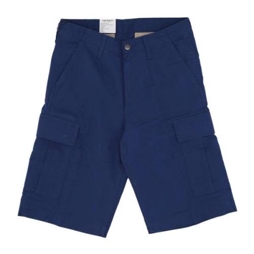 Carhartt Wip Cargo Shorts Elder Rinsed Blue, Herr