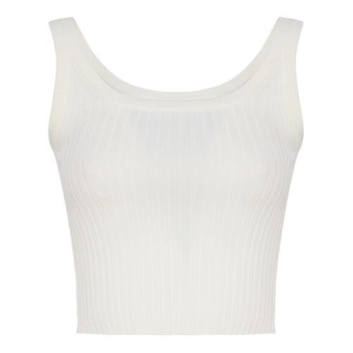 Sportmax Vit Papilla Top Rund Krage White, Dam