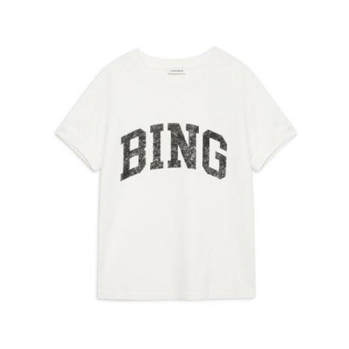 Anine Bing Jaylin T-shirt - Ivoire Bomull Jersey White, Dam