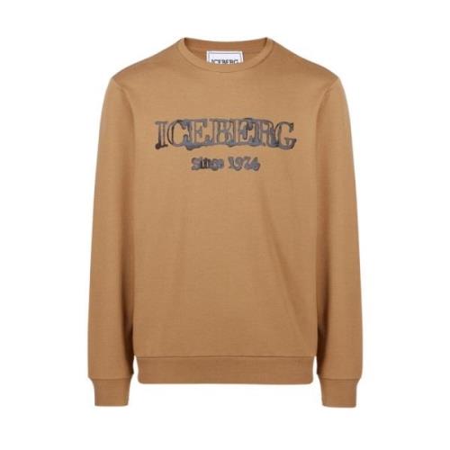 Iceberg Logo Hoodie Slim Fit Brown, Herr