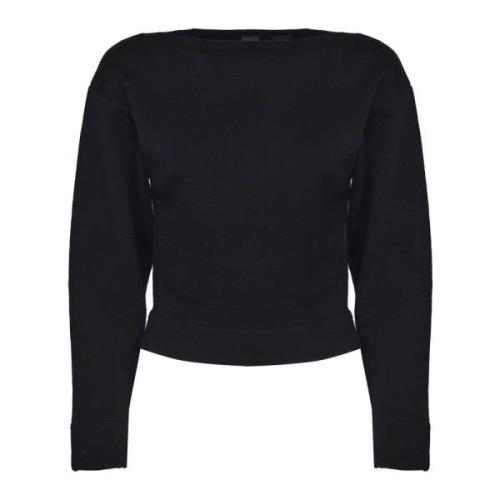 Pinko Svart Tricot Båtringad Tröja Black, Dam