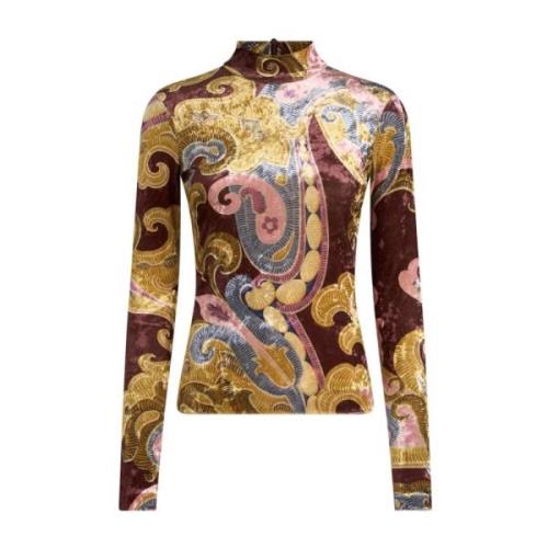 Etro Chenille Texture Paisley Print Top Multicolor, Dam