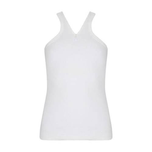 Courrèges Ribbad Vit Tank Top med Dragkedja White, Dam