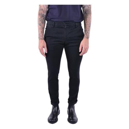 Dondup Slim Chino Byxor med Låg Midja Black, Herr