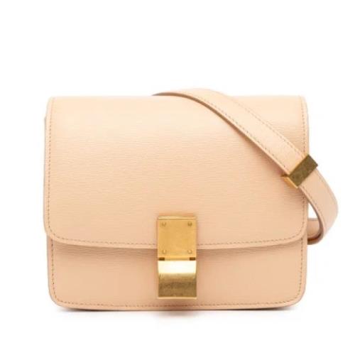 Celine Vintage Pre-owned Laeder crossbodyvskor Beige, Dam