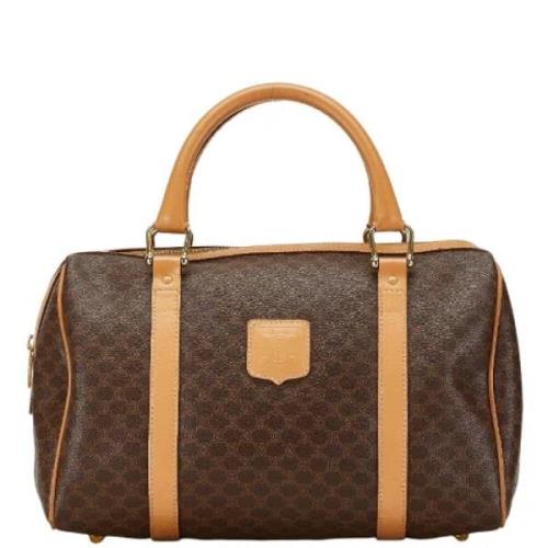 Celine Vintage Pre-owned Canvas handvskor Brown, Dam