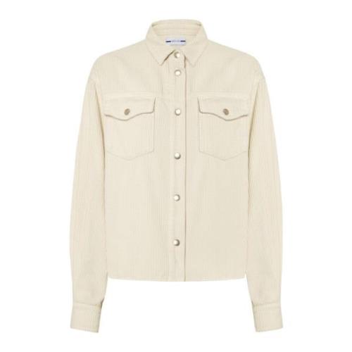 Jacob Cohën Vit Sammet Overshirt Jacka Beige, Dam