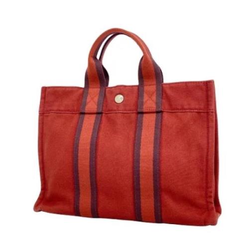 Hermès Vintage Pre-owned Canvas totevskor Red, Dam