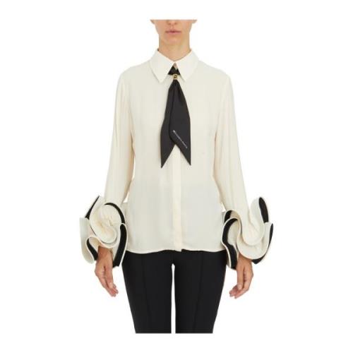 Elisabetta Franchi Rouge och Foulard Skjorta White, Dam