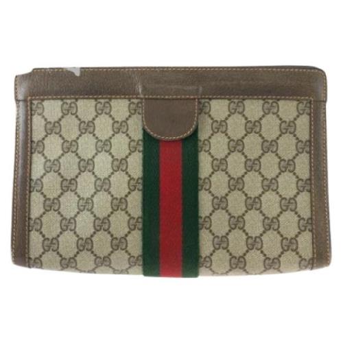 Gucci Vintage Pre-owned Canvas kuvertvskor Beige, Dam