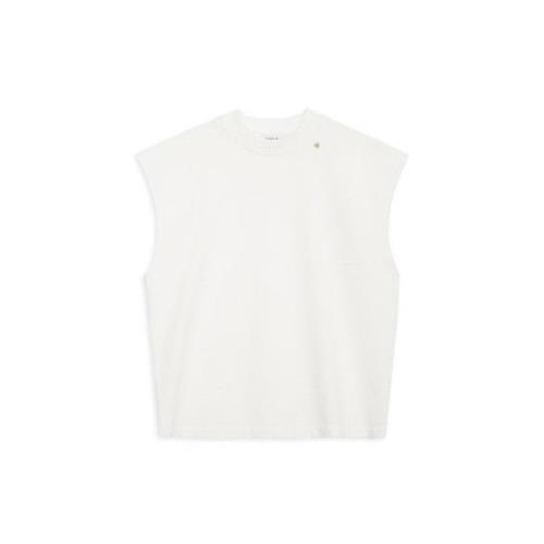 Anine Bing Auburn T-shirt med breda axlar White, Dam