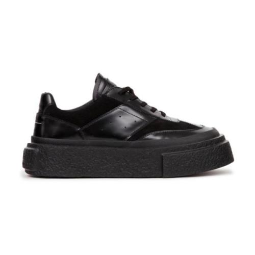 MM6 Maison Margiela Svarta Patentläder Sneakers Black, Herr