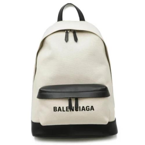 Balenciaga Vintage Pre-owned Canvas axelremsvskor Beige, Dam