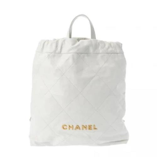 Chanel Vintage Pre-owned Laeder ryggsckar White, Dam