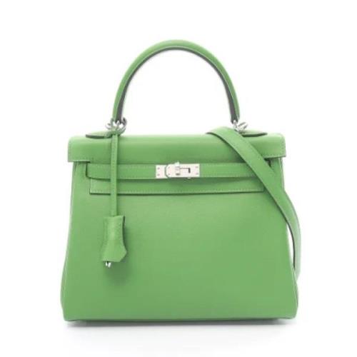 Hermès Vintage Pre-owned Canvas handvskor Green, Dam