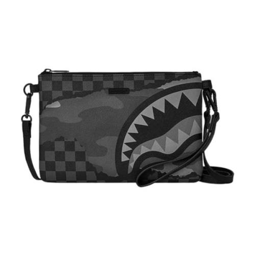 Sprayground Svart Faux Läder Handledsrem Clutch Black, Unisex