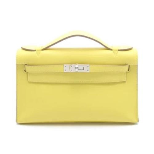 Hermès Vintage Pre-owned Canvas handvskor Yellow, Dam