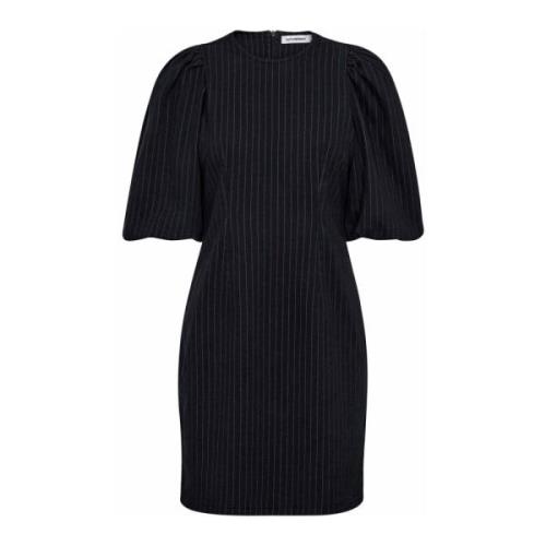 Co'Couture Pinstripe Wide Crop Puff Klänning Svart Black, Dam