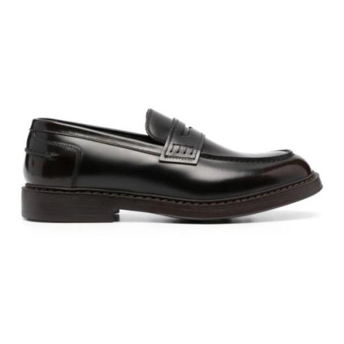 Doucal's Brun Läder Loafer Slip-On Skor Brown, Herr