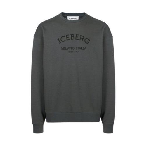 Iceberg Logo Crew-neck Sweatshirt Gray, Herr