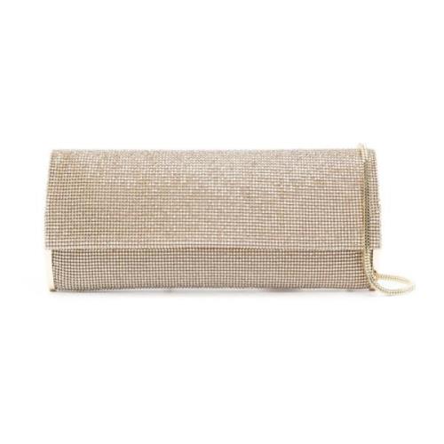 Benedetta Bruzziches Guld Kristall Kate Clutch Väska Yellow, Dam