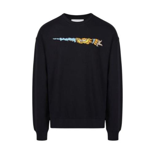 Iceberg Garfield Print Crewneck Sweatshirt Black, Herr