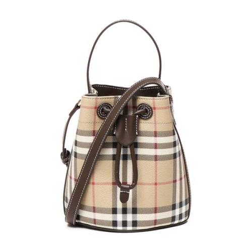 Burberry Beige Läder Crossbody Väska Dragsko Stängning Beige, Dam