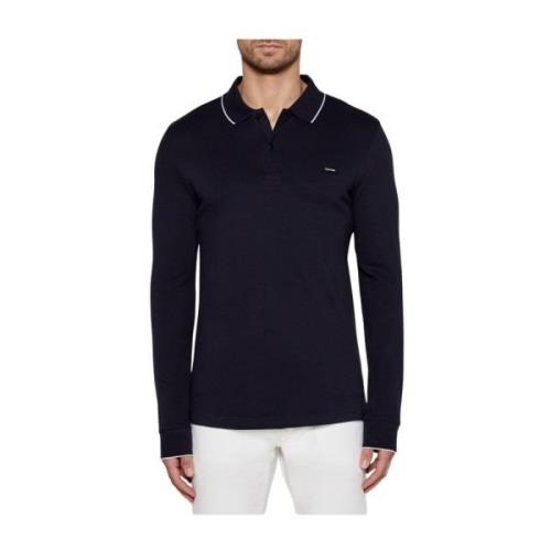 Calvin Klein Slim Fit Piqué Bomullspolo - Blå Black, Herr