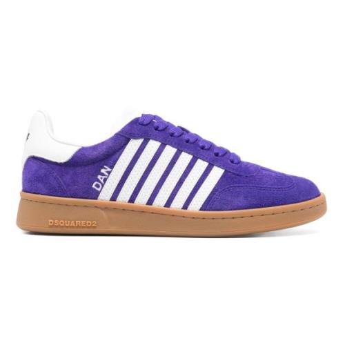 Dsquared2 Vintage Läder Sneakers Komfort Sula Purple, Dam