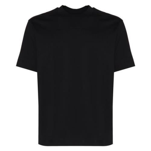 Emporio Armani Svart Bomull T-shirt Rund Hals Korta ärmar Black, Herr