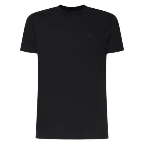 Emporio Armani Svart Bomull T-shirt Rund Krage Korta ärmar Black, Herr