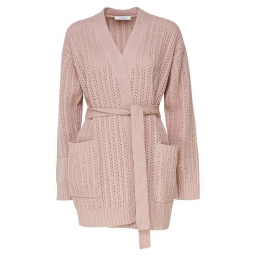 Max Mara Puderrosa Cardigan med Skärp Pink, Dam