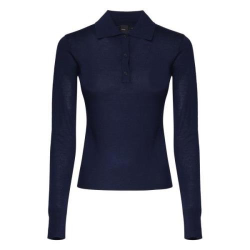 Pinko Tricot Sweater Blå Grå Långa ärmar Blue, Dam