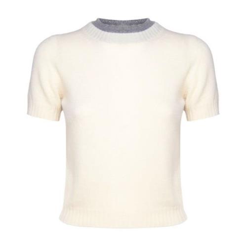 Pinko Vit Bomull T-shirt Rund Krage Smör White, Dam