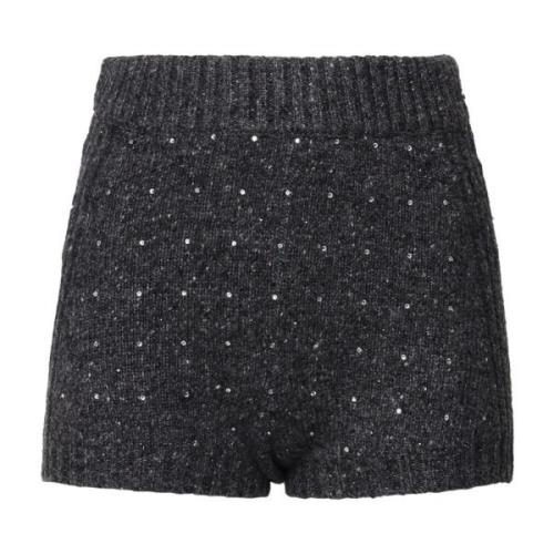 Pinko Paljett Hög Midja Shorts Svart Grå Black, Dam