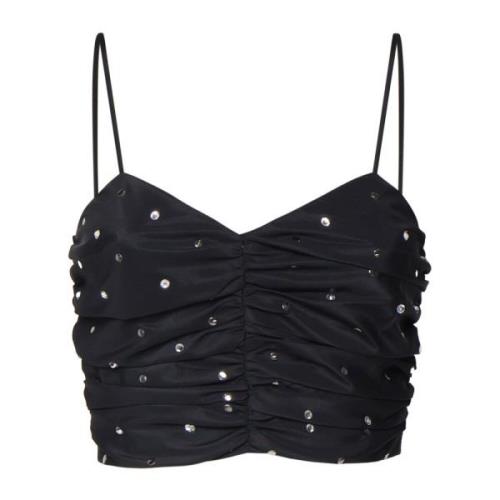 Pinko Svart Limousine Crop Top med Studs Black, Dam