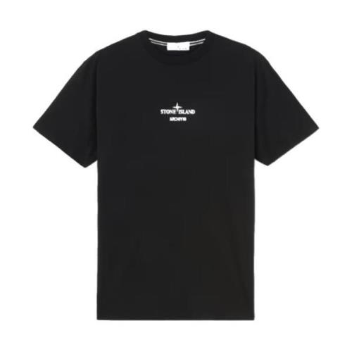 Stone Island Slim Fit 'Archivio' Print T-shirt Black, Herr