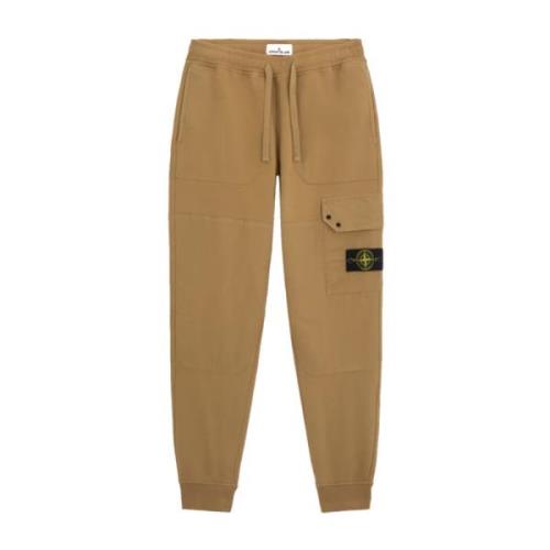 Stone Island Cargo Joggingbyxor med Borstad Bomullsfleece Beige, Herr