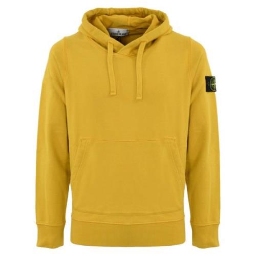 Stone Island Gul huvtröja med logopatch Yellow, Herr