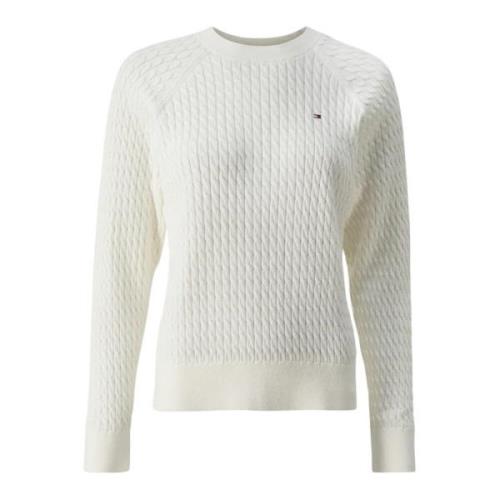 Tommy Hilfiger Off-White Cable C-Neck Sweater White, Dam