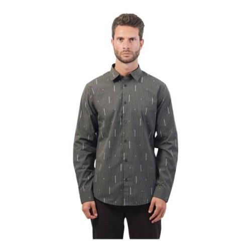 Armani Exchange Casual Bomull Poplin Skjorta Grå Gray, Herr