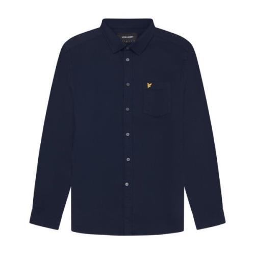 Lyle & Scott Korg Väv Skjorta Blue, Herr